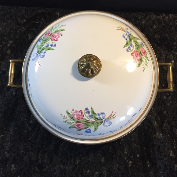 ❌HP Vintage porcelain enamel cookware skillet lid frying pan cooker - Picture 2 of 11